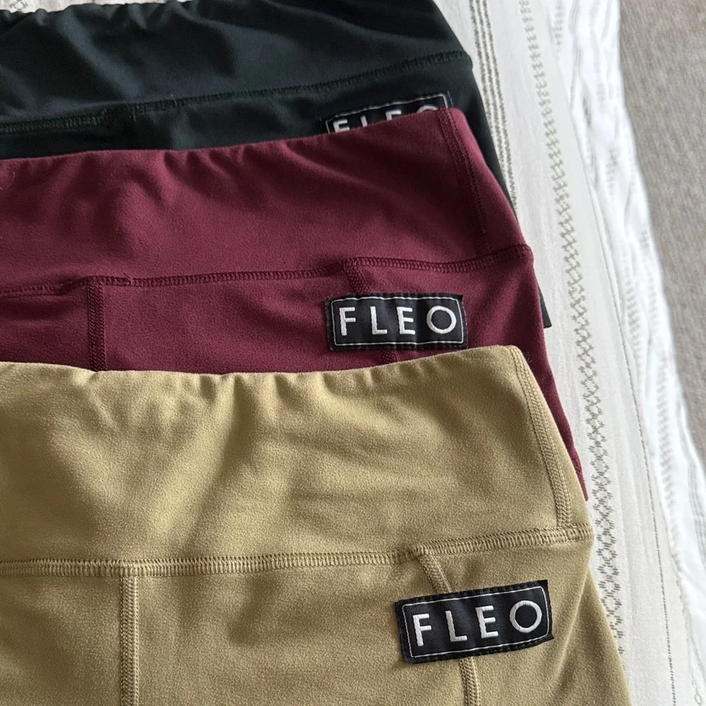 Fleo Women's Athletic Shorts Set - Green, Burgundy, Sage xs low rise cut - Picture 6 of 6